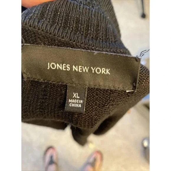 Jones New York XL Black Open Front Cardigan Sweater - Picture 7 of 8